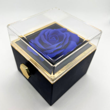 Eternal Rose Box-W/ Hidden Engraving Necklace