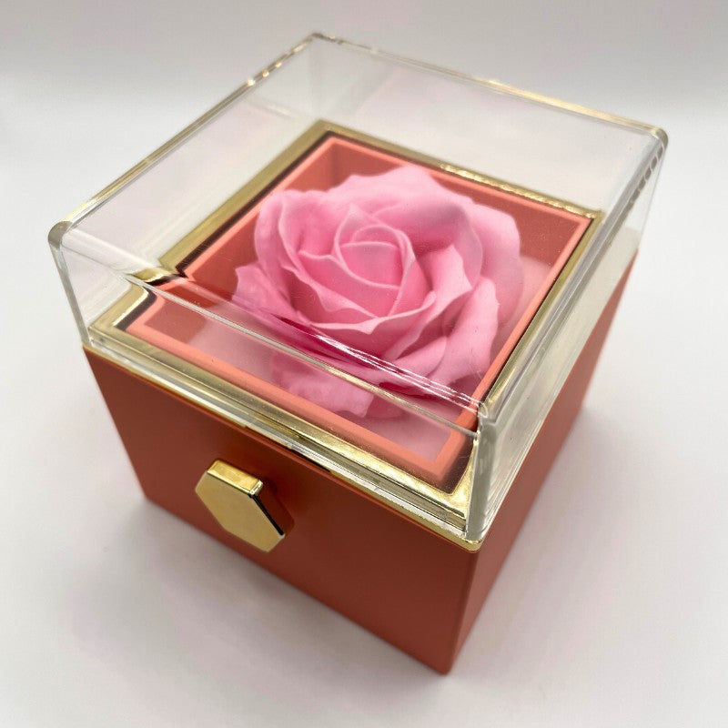 Eternal Rose Box-W/ Hidden Engraving Necklace