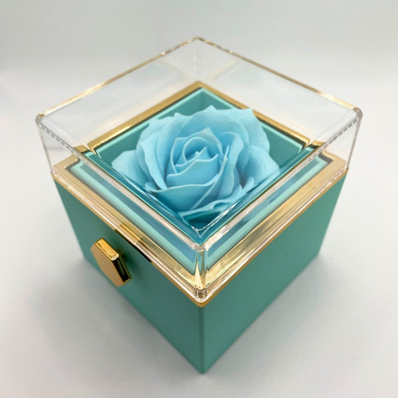 Eternal Rose Box-W/ Hidden Engraving Necklace