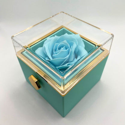 Eternal Rose Box-W/ Hidden Engraving Necklace